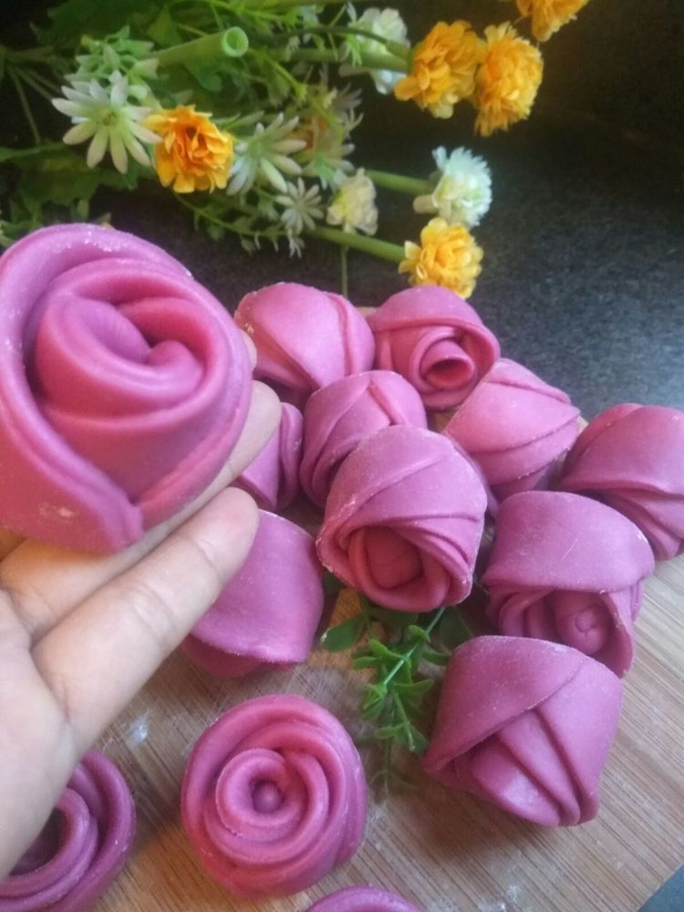 娇艳的玫瑰花馒头做法