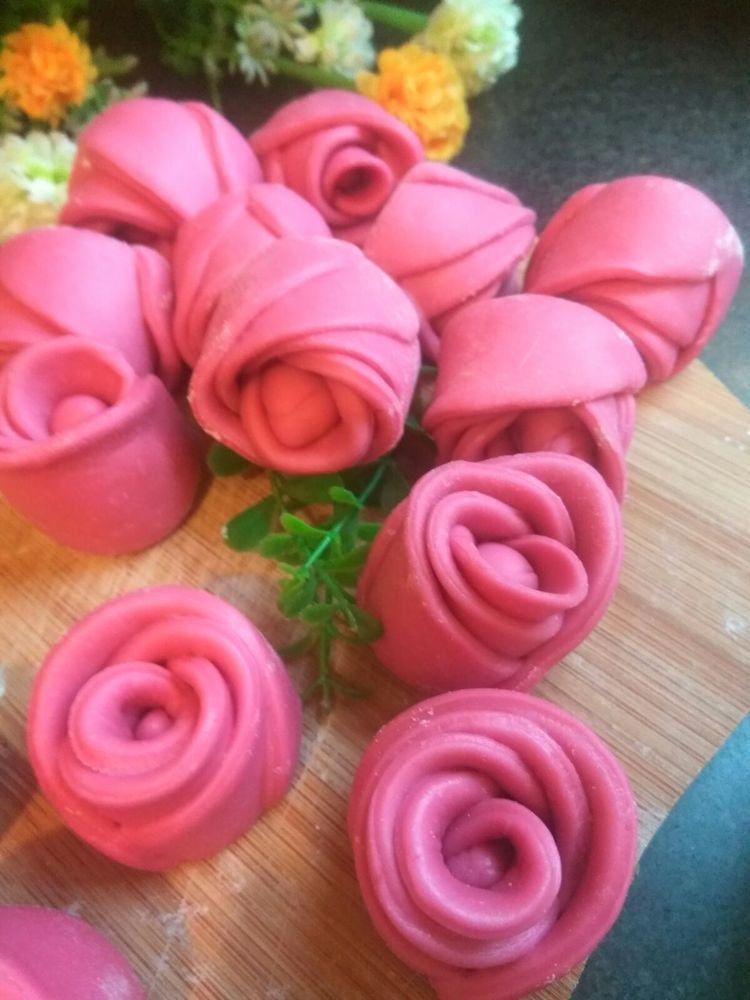 娇艳的玫瑰花馒头做法