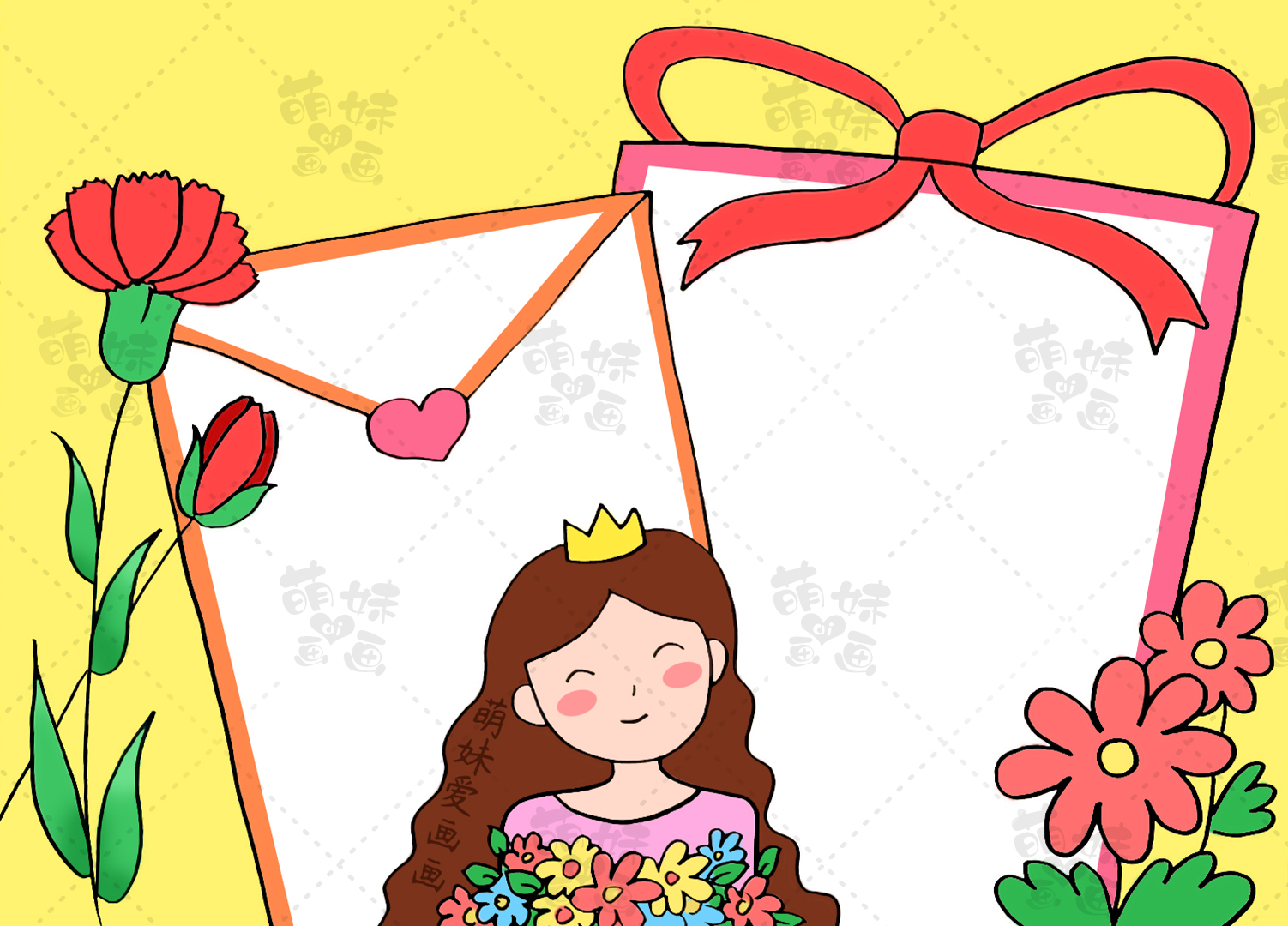 妇女节|女神节快乐38妇女节主题手抄报模板 简单又好看含内容文字