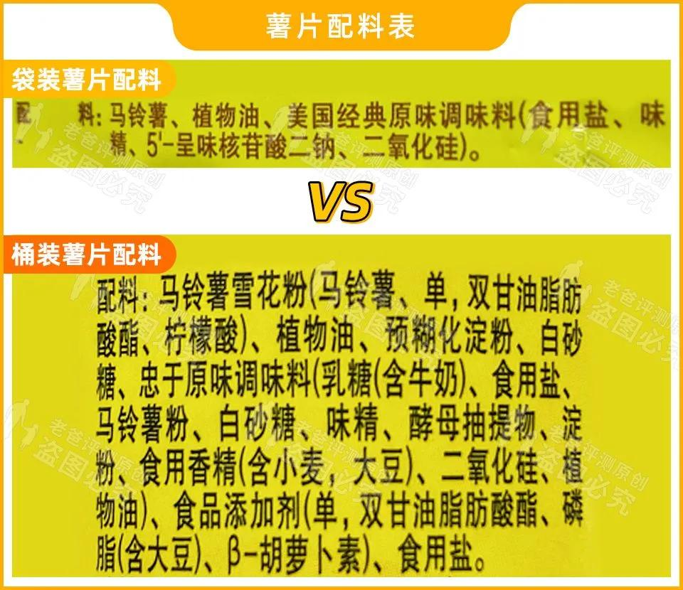 袋装薯片和桶装薯片都有啥区别？哪一种薯片更健康？