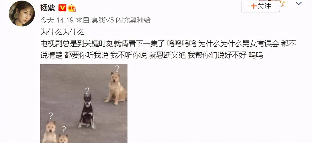杨紫发博吐槽影视剧套路,卑微言辞令人发笑,网友评论成亮点
