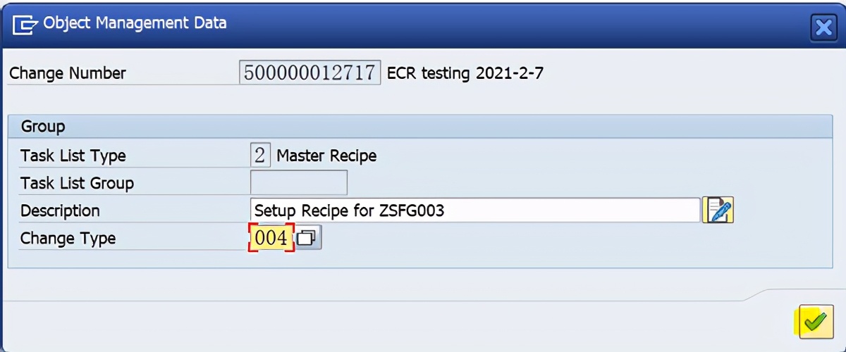 SAP PP C201使用ECR建立Recipe主資料