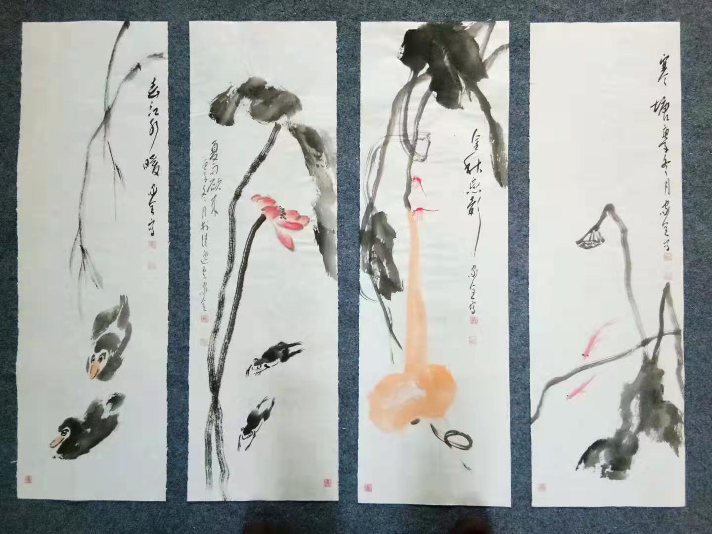 杨家全老师四条屏作品欣赏