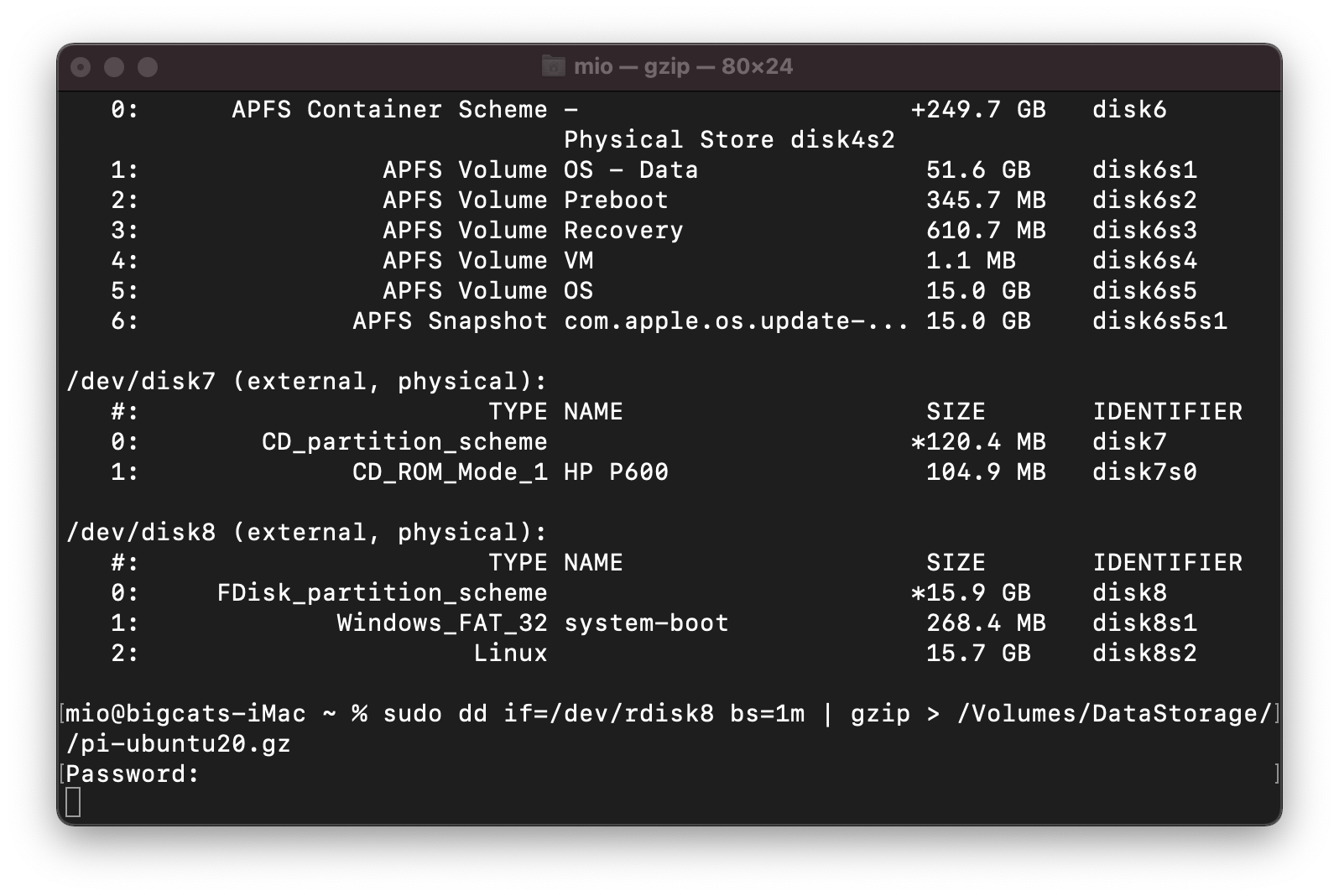 树莓派服务器的备份和恢复，非常简单有用的指令