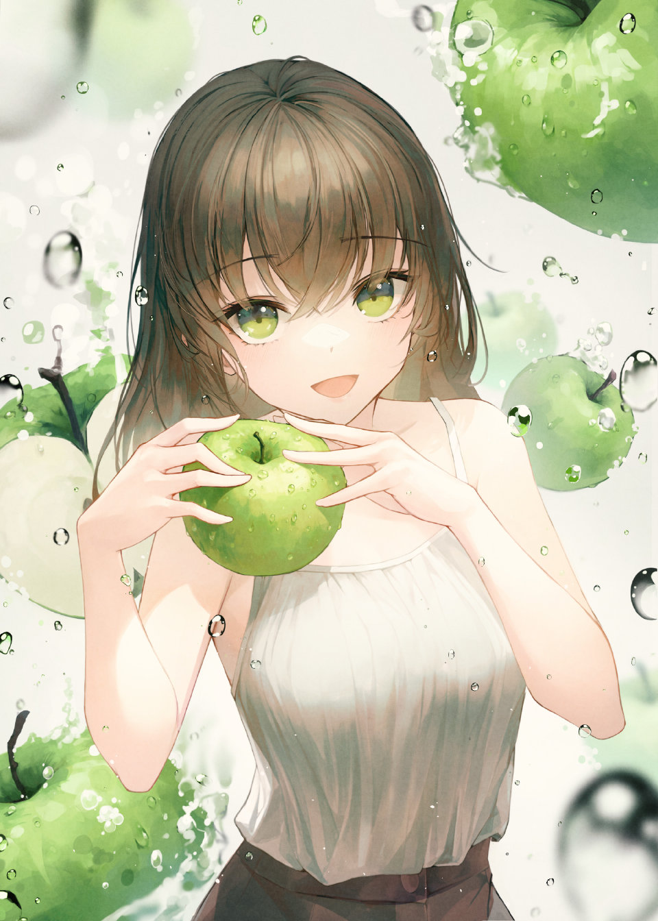 畫師繪制「水果味美少女」，草莓少女很可愛，葡萄女孩很清純