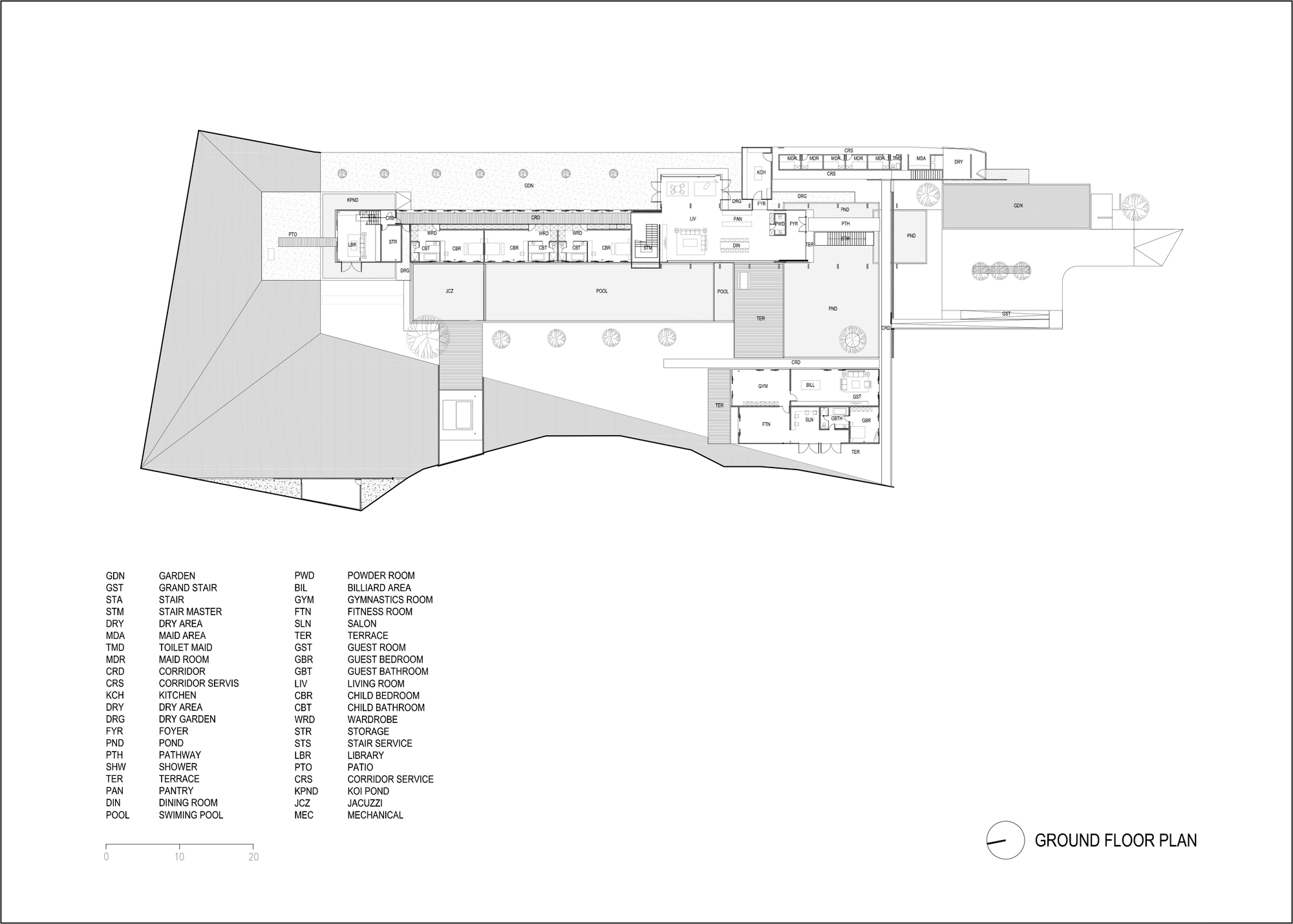 2000m²清水混凝土别墅，仅四居室却有700m²水池和3000m²花园