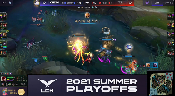 LOL-LCK：TeddyEZ一打四怒砍三杀，T1让一追三击败GEN重返S赛