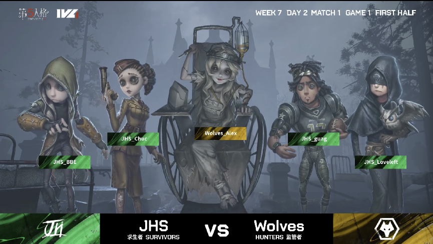 第五人格2021IVL夏季赛常规赛Wolves vs JHS 第一局