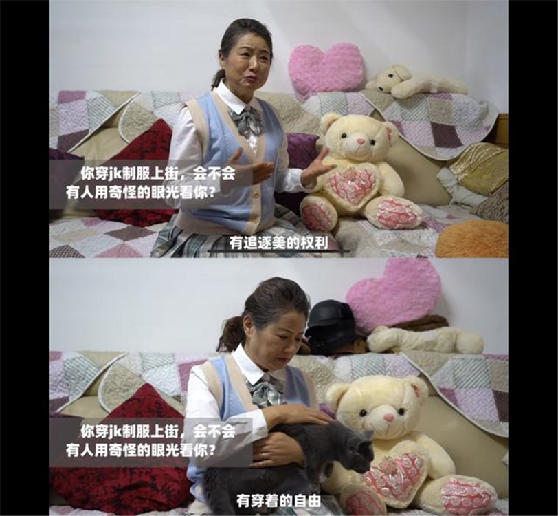 68岁奶奶穿“JK制服”狂吸粉，背影年轻被叫姐姐