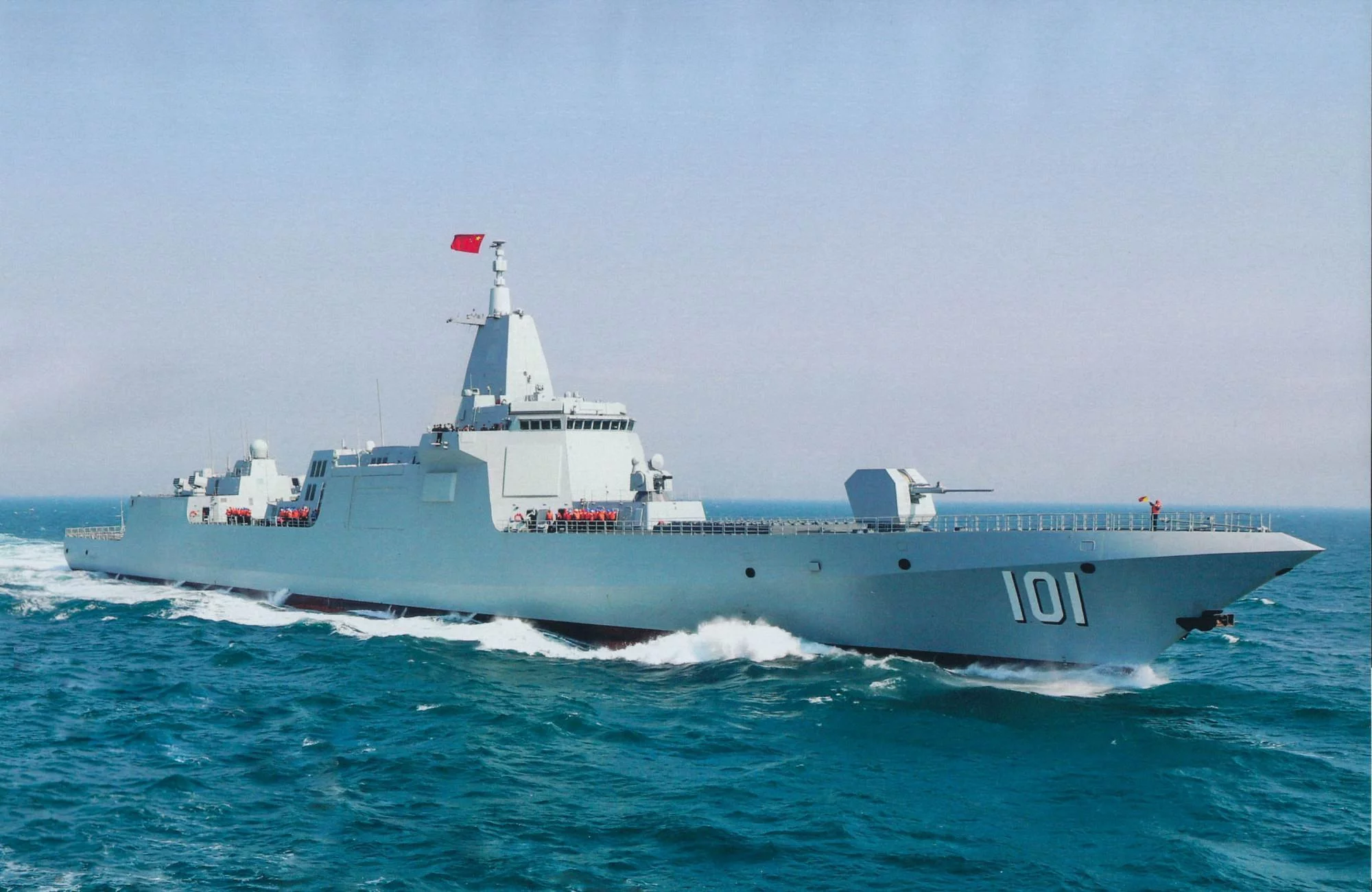 中国055型万吨大驱过对马海峡首赴日本海 各国应学会习以为常 每日舰载武器 Mdeditor