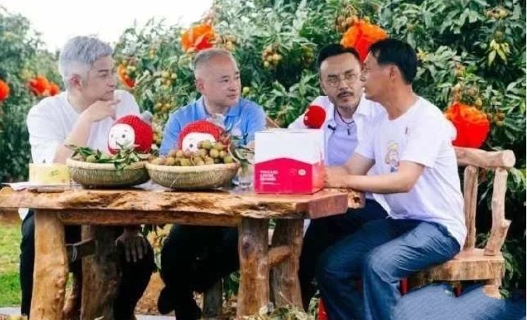 汪涵与海口市长直播带货荔枝，全程光吃不说话