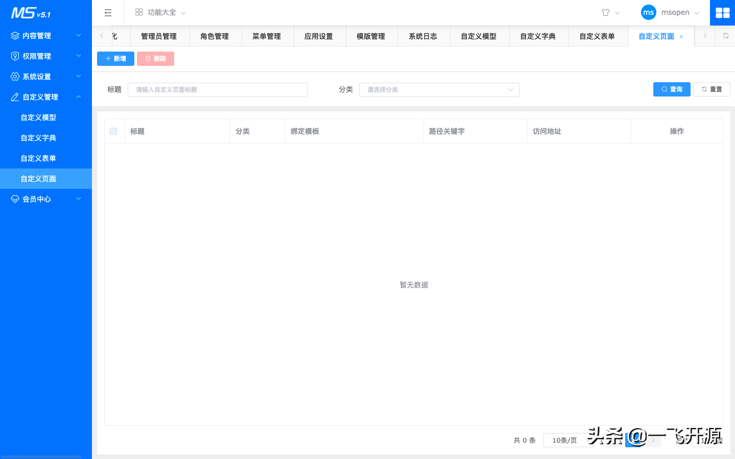 「开源」基于MIT开源协议，可直接商用无需授权的CMS内容管理系统