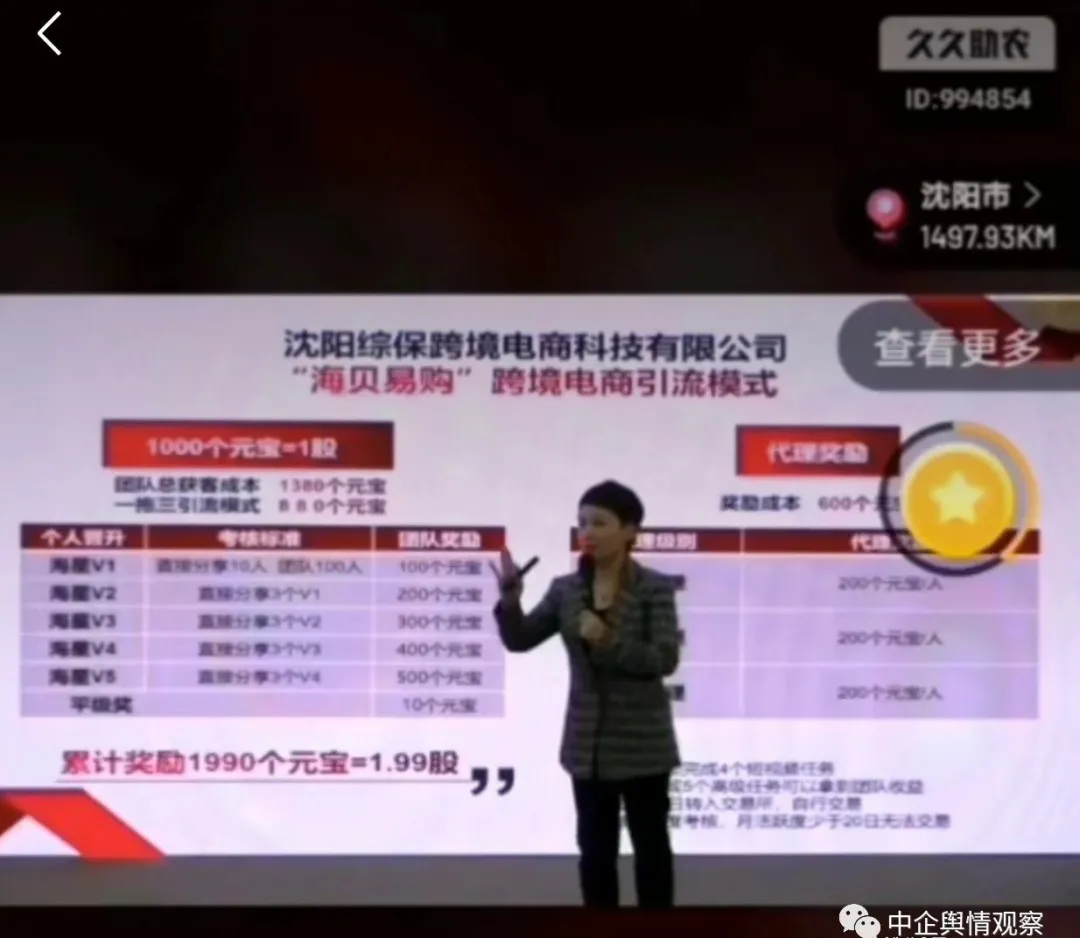 以原始股高额分红为诱饵月升月美(海贝易购)拉人头涉嫌传销
