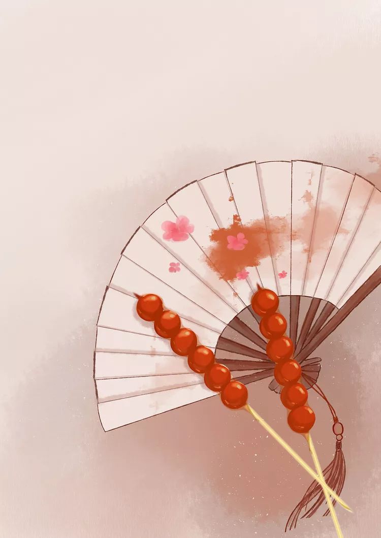 古风美物插画 | 裁为合欢扇，团团似明月