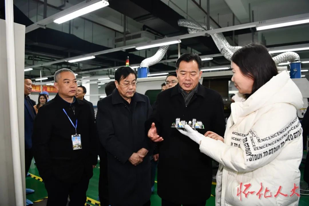 在怀全国和省人大代表集中视察我市制造业发展