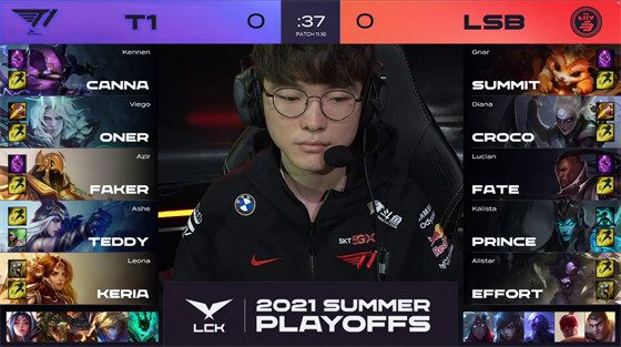 LOL-LCK：Faker招牌妖姬重出江湖输出爆表，T1节奏压制3-0横扫LSB