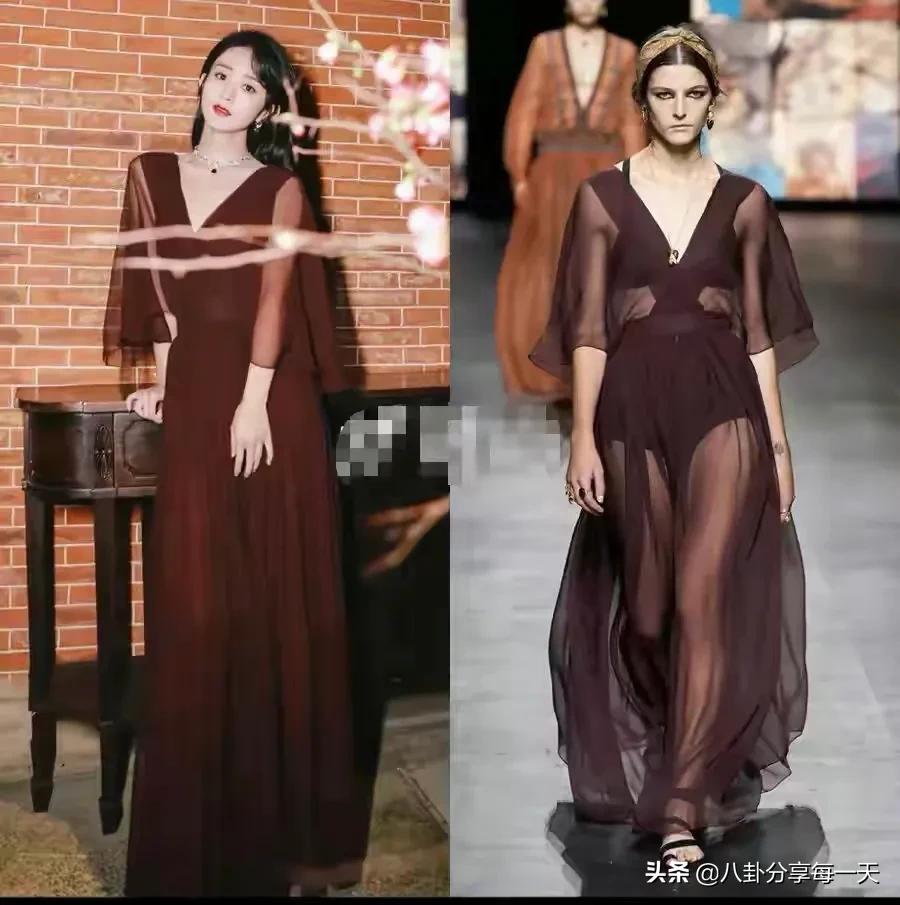 礼服差距：热巴穿五年前旧款？杨幂穿十年前旧