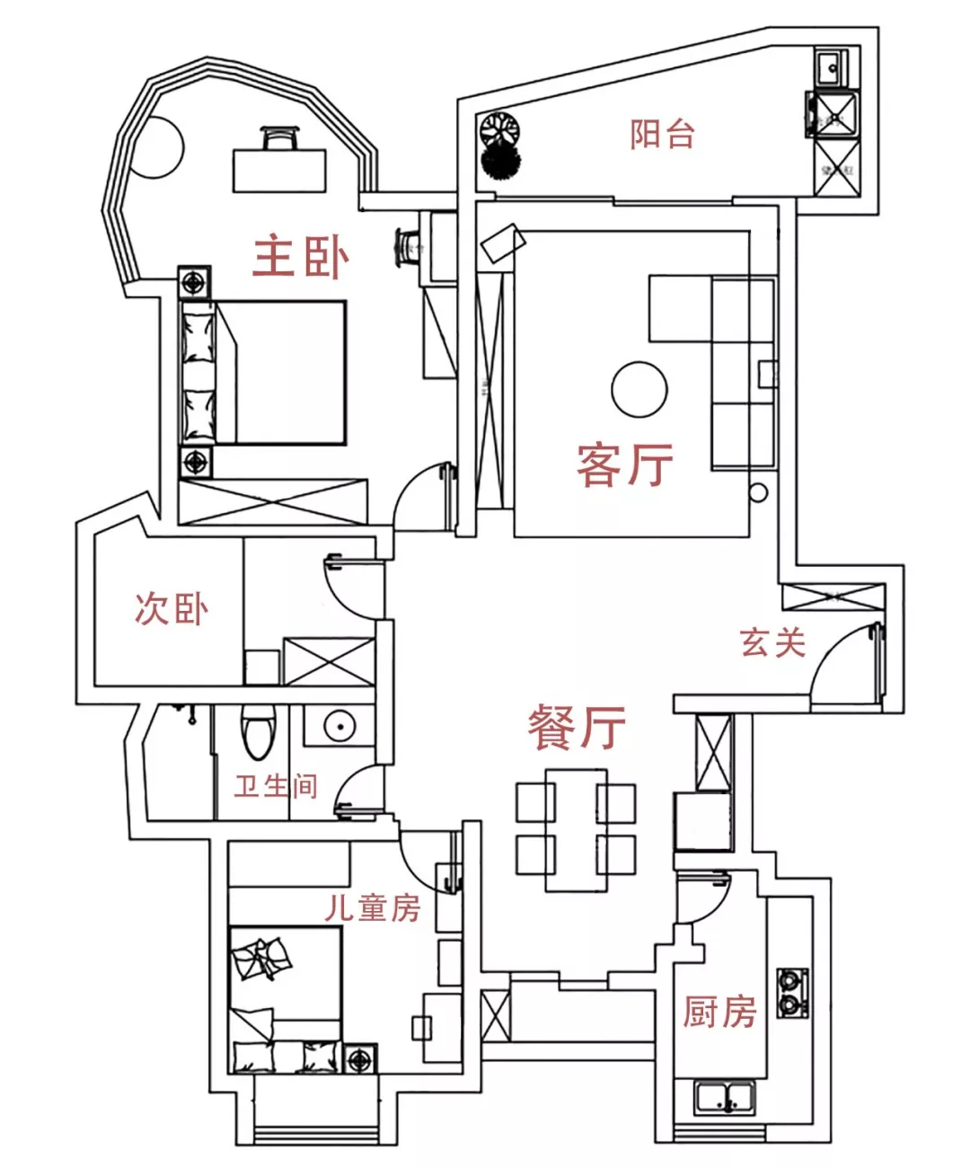 129平三居，蓝灰色客厅格调大气，电视墙改收纳柜，真实用