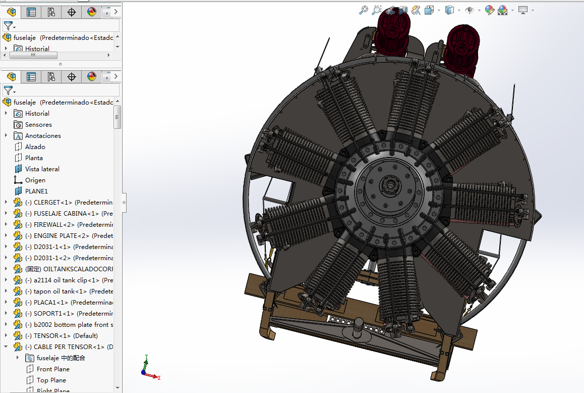 sopwith九缸星型发动机模型3D图纸 Solidworks设计