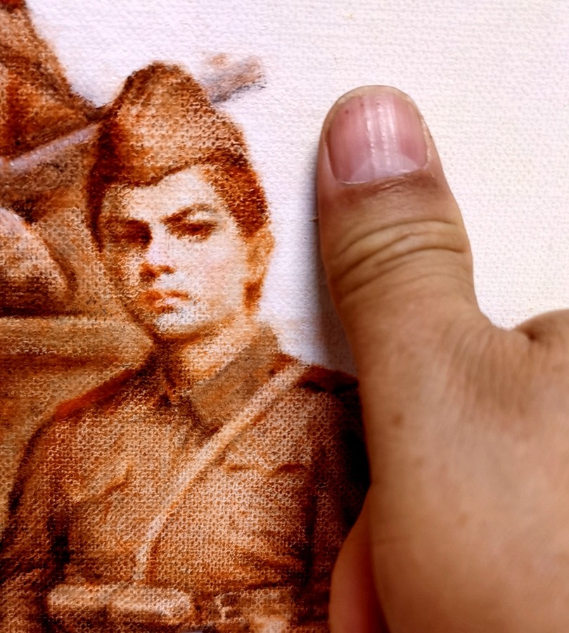 大师于广胜抗战主题油画作品二战收官之战决胜山海关面世