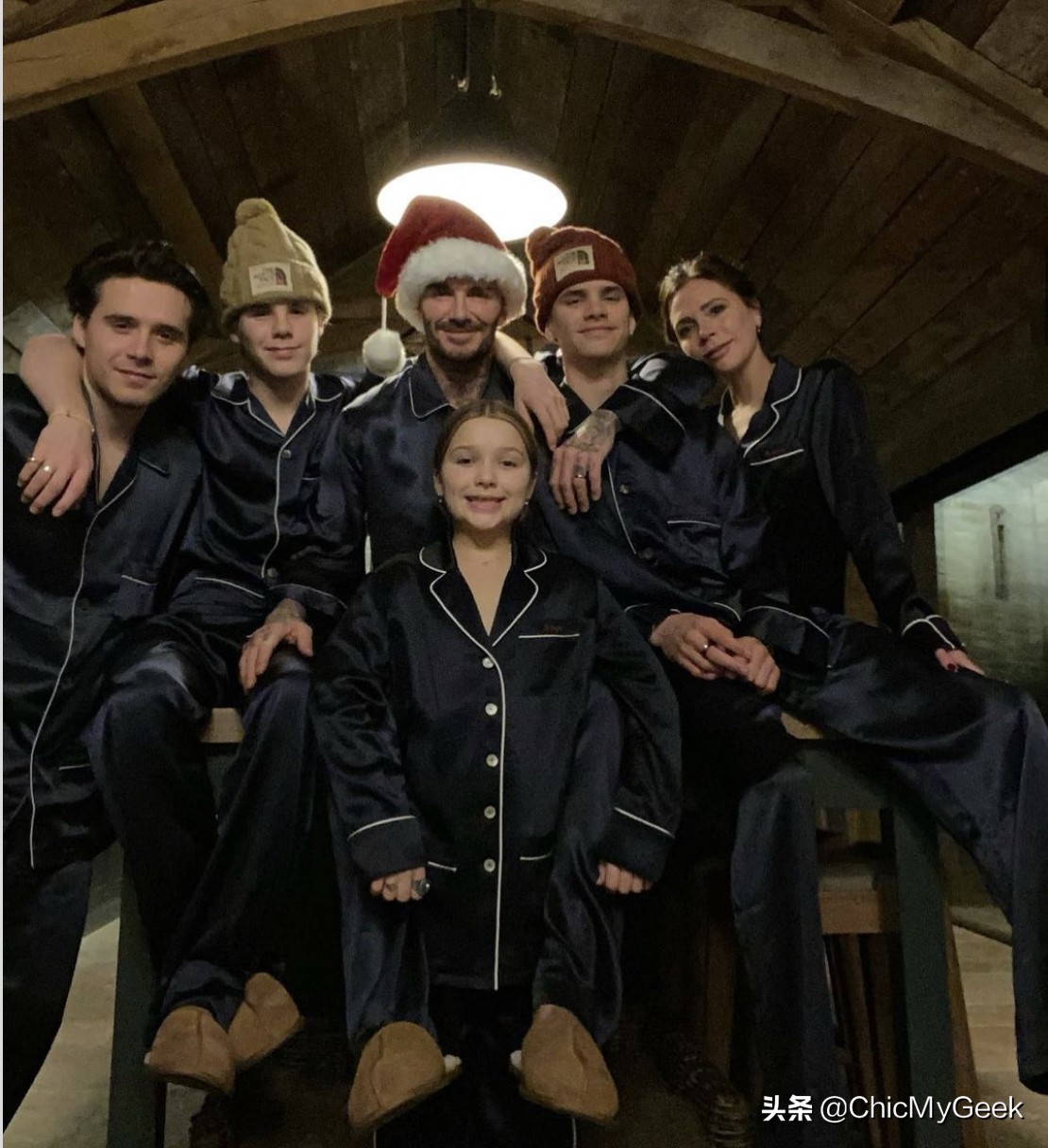 贝克汉姆与两儿子同款发型比帅，老贝还是永远的神