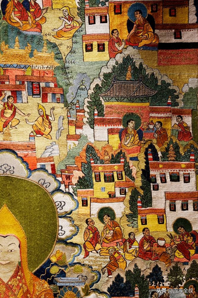 西藏博物馆藏清代刺绣唐卡极品——宗喀巴生平传