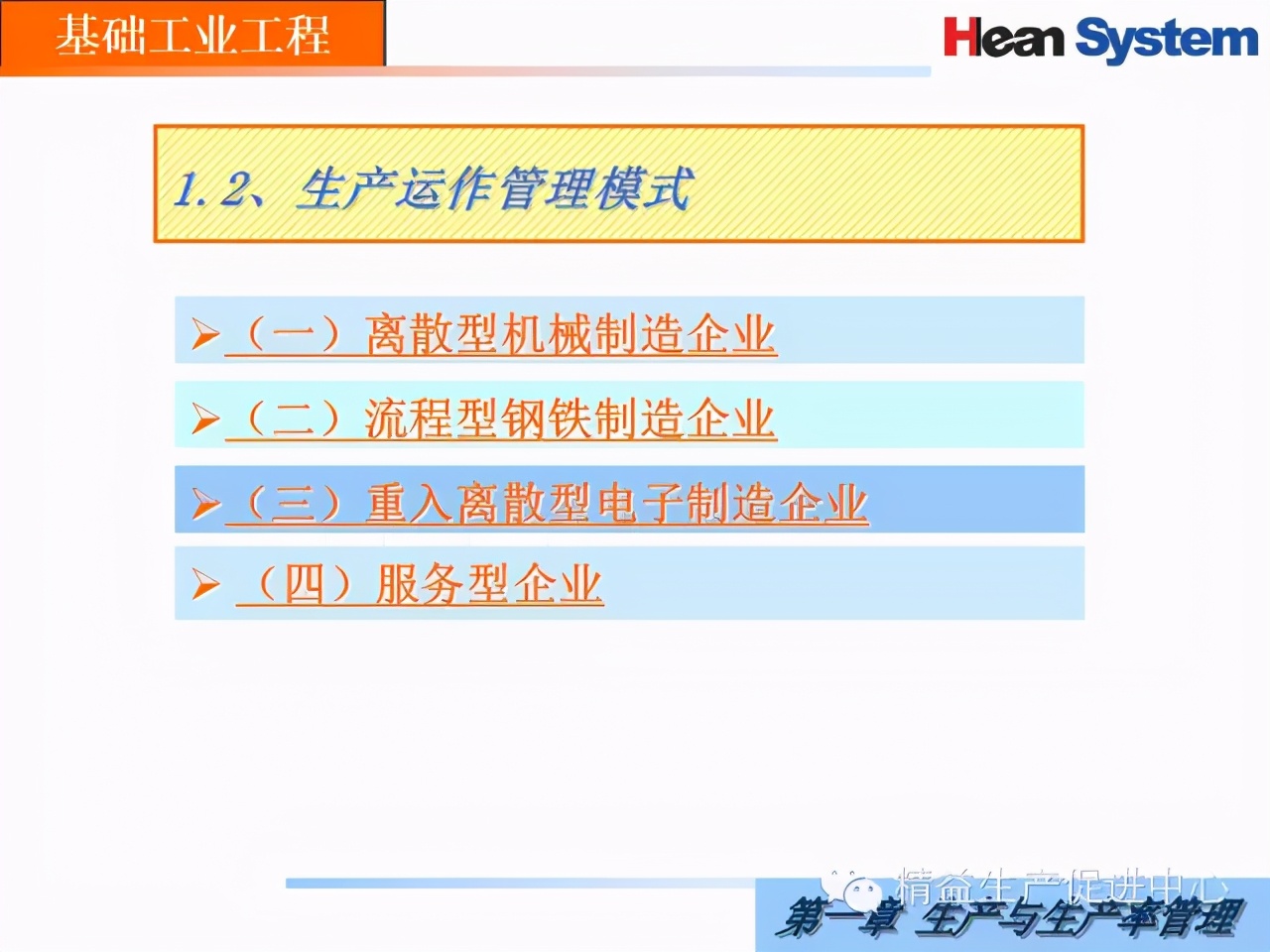 「精益學堂」生產與生產率管理（一）