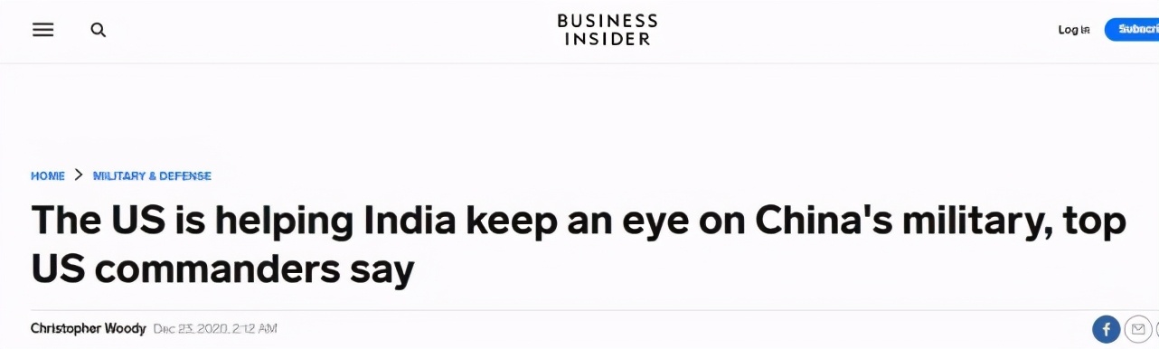 美軍官稱正協助印度監視中國軍隊，印媒：可讓印軍導彈更有優勢