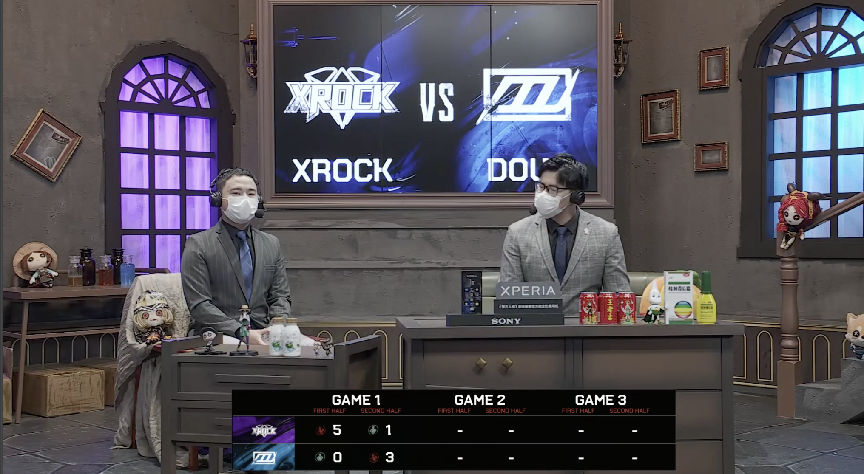 第五人格2021IVL夏季赛常规赛XROCK vs DOU5第一局 橙子四抓DOU5求生者