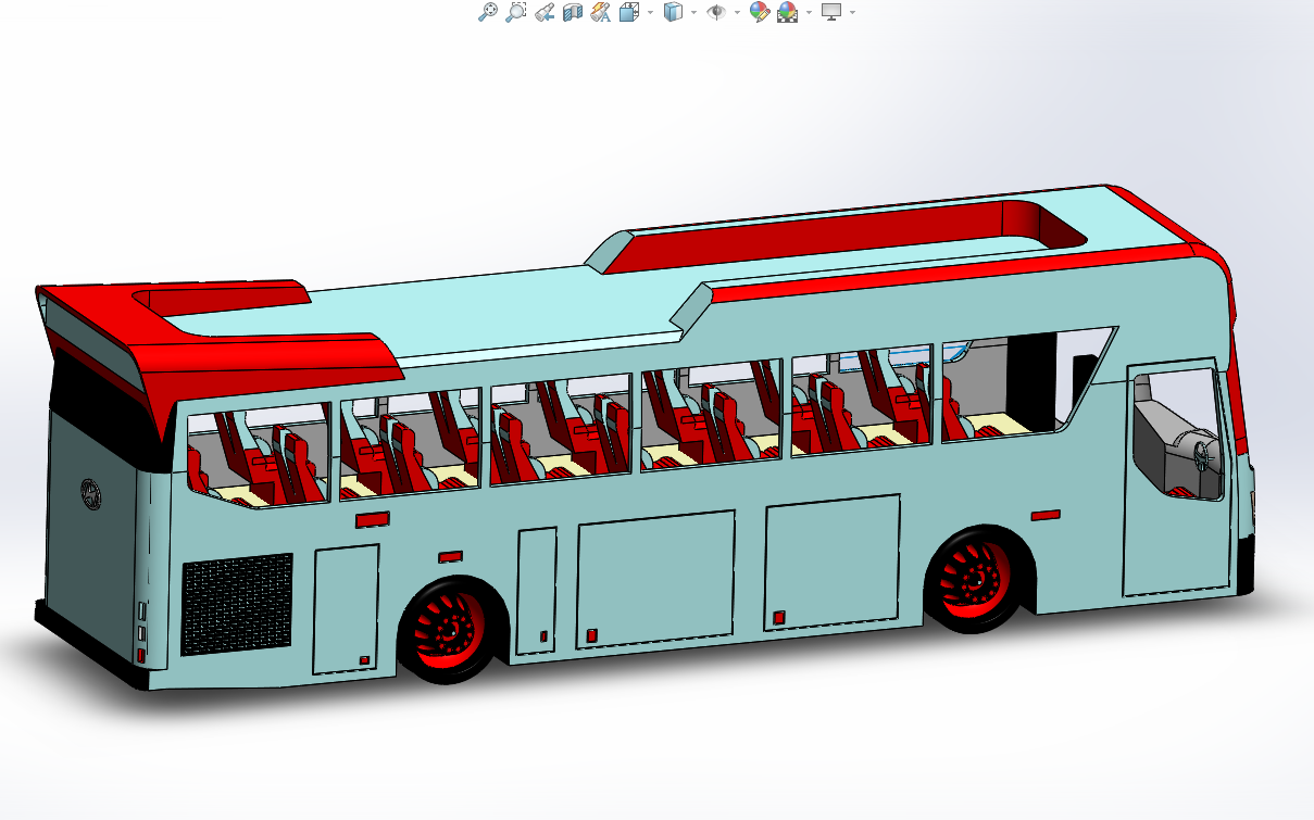 hyundai大巴士公交车简易模型3D图纸 Solidworks设计