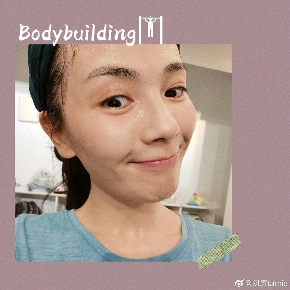 43岁刘涛晒健身照，满头大汗衣服还被打湿，素颜状态比化妆还好？