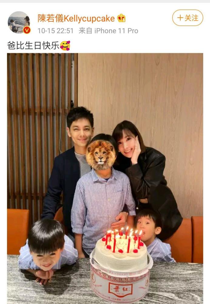 林志穎老婆與友人聚餐，5歲雙胞胎兒子個子高，比Kimi還帥