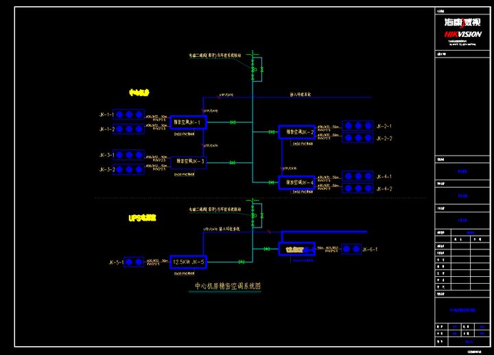 海康威视设计：标准的数据中心机房设计图集DWG，70张图纸