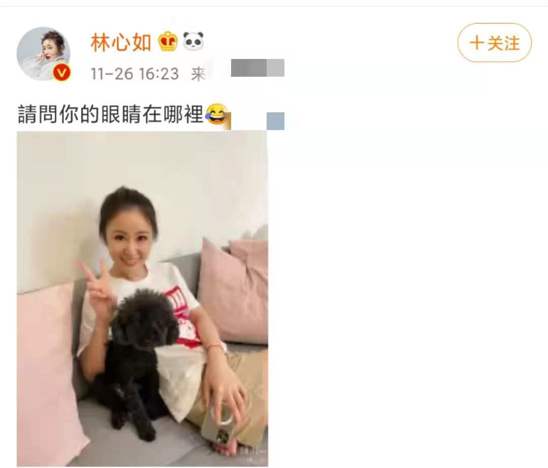44岁林心如罕晒老公视角美照，笑容甜美心情好，眼角细纹却抢镜