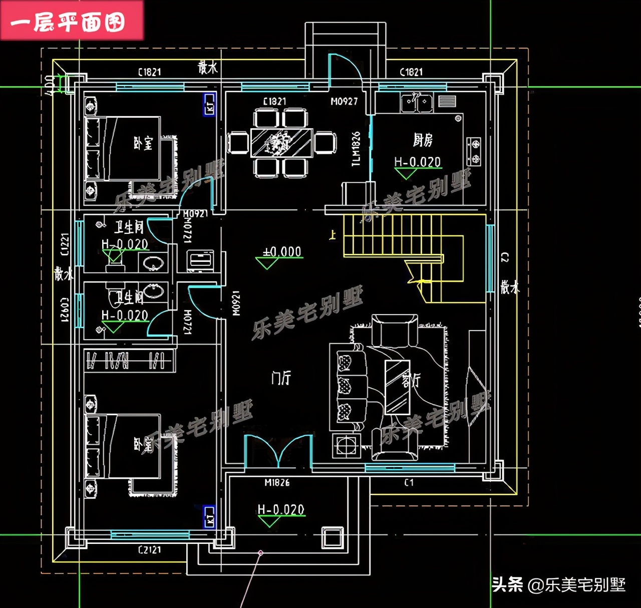 7套農村三層簡約房子別墅設計圖,有商鋪,兄弟合建可選