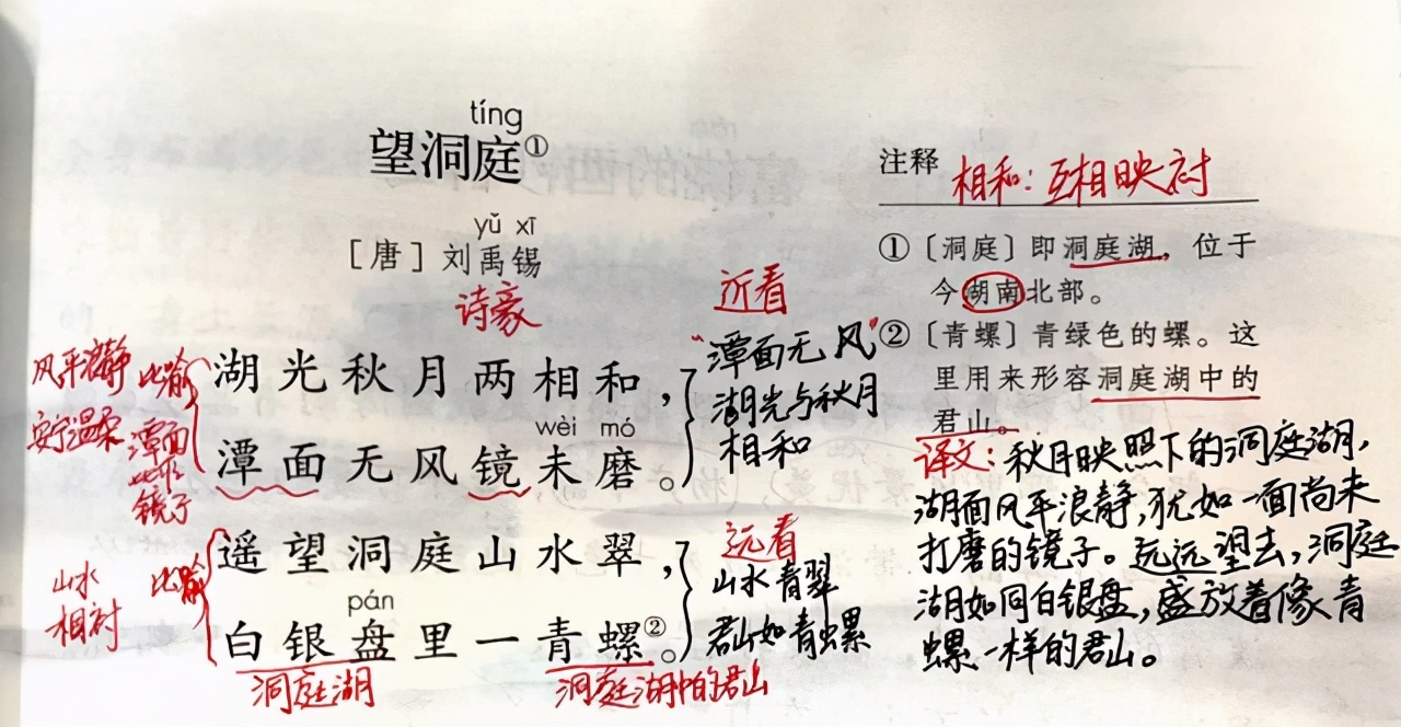望洞庭湖刘禹锡的诗句望洞庭的古诗注释和诗意