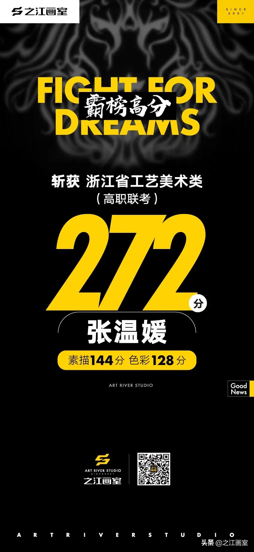 「历史突破」之江高职280以上20人，270以上68人