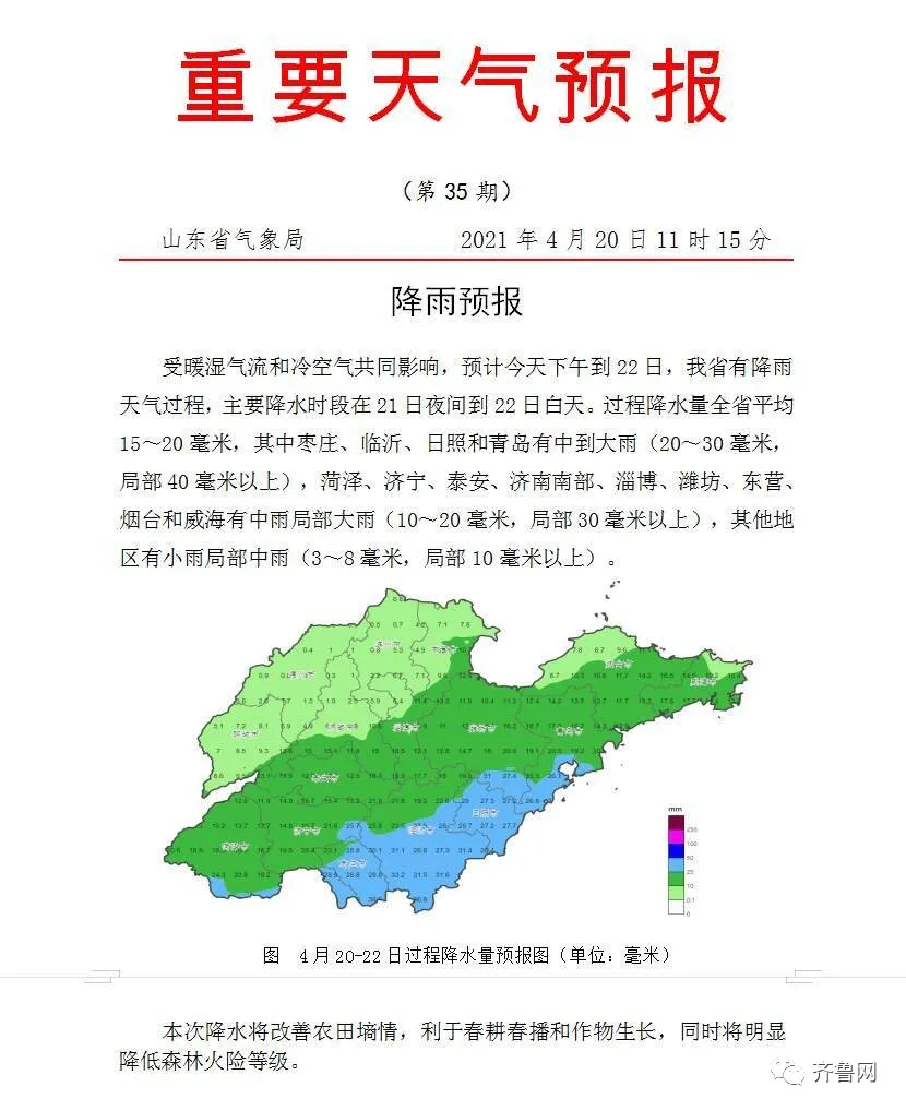 连下三天！临沂发布降雨预报，大雨马上来