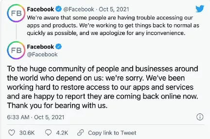 Facebook系全线“宕机”，品牌纷纷在Twitter上玩起了“梗”