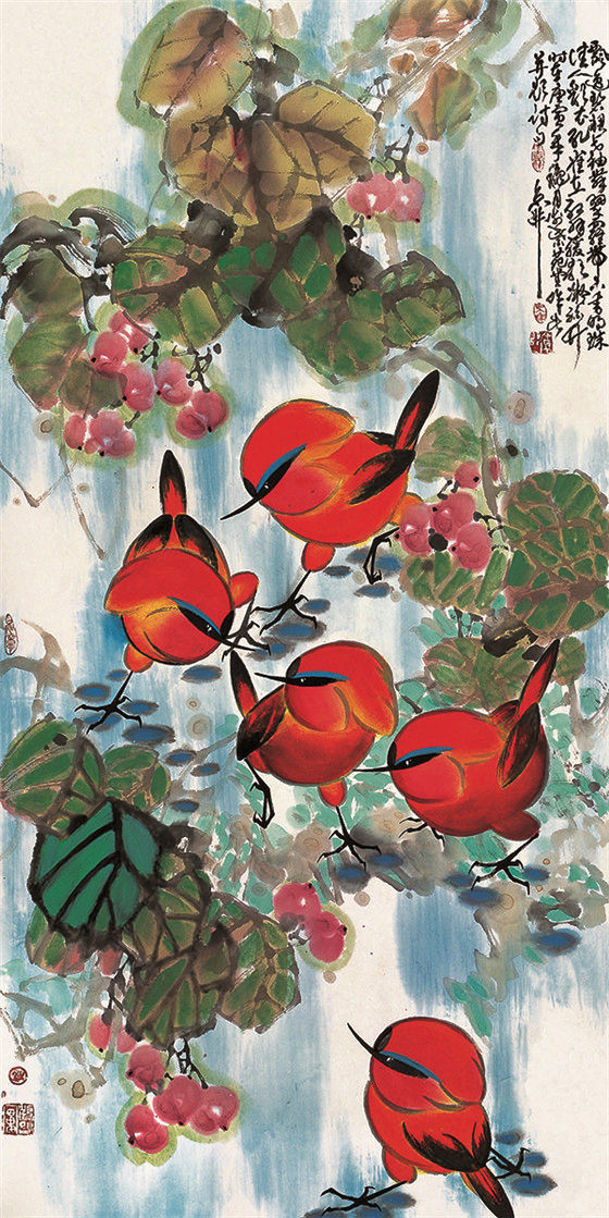 中国当代名家画集—开宗立派，独领风骚！京开现代彩墨花鸟《五》