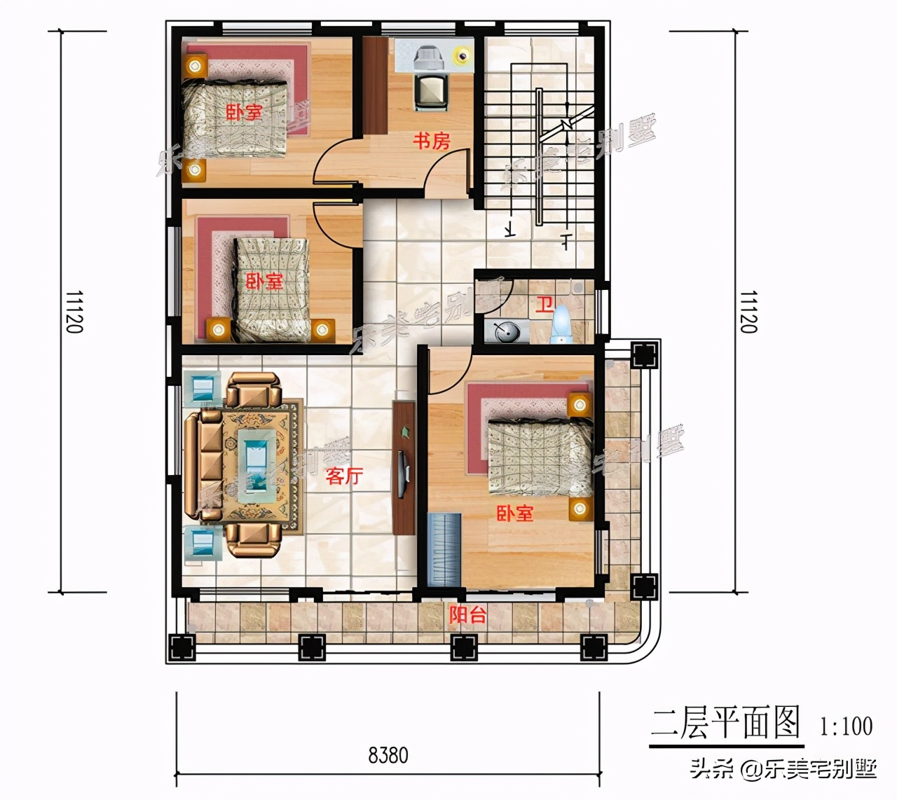 7款农村三层自建房别墅,占地约90平米,实用经济