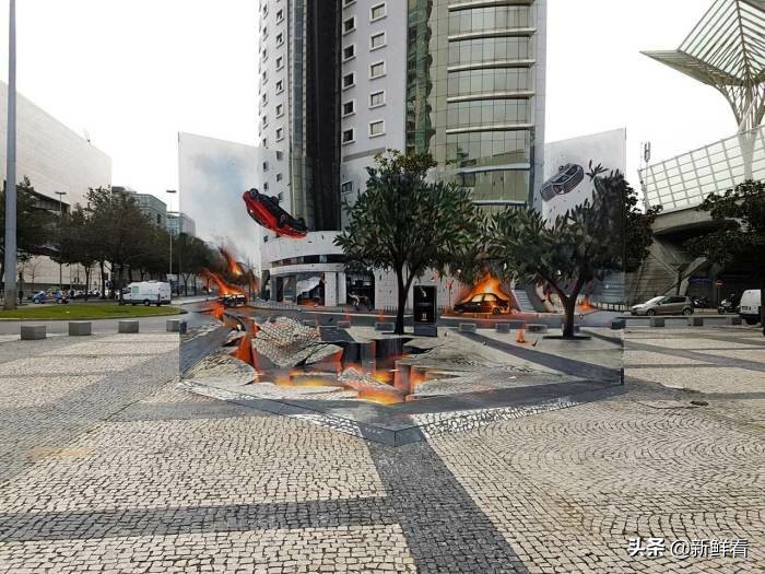 葡萄牙立體繪畫(huà)大師火了，廢墟中的3D涂鴉被允許進(jìn)入城市廣場(chǎng)
