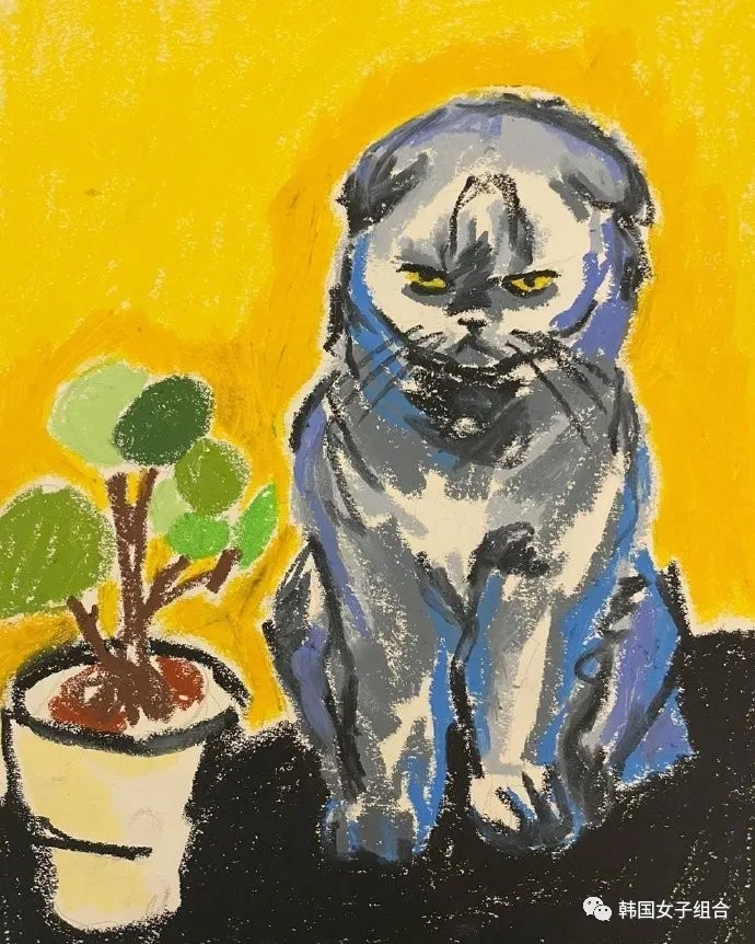 这位女团爱豆画的猫,集所有才华于一身