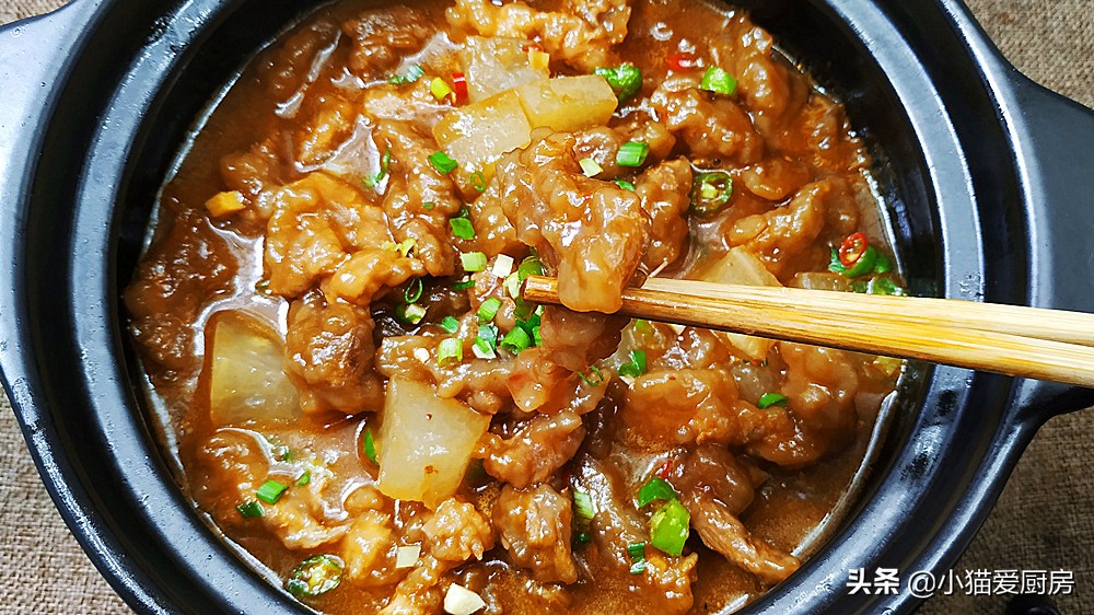 【水滑肉焖冬瓜】做法步骤图 荤素搭配有营养 孩子爱吃-起舞食谱网