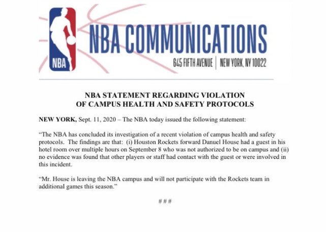 NBA公佈「火箭House事件」調查結果，湖人最新傷情出爐，系列賽G5一觸即發！-黑特籃球-NBA新聞影音圖片分享社區