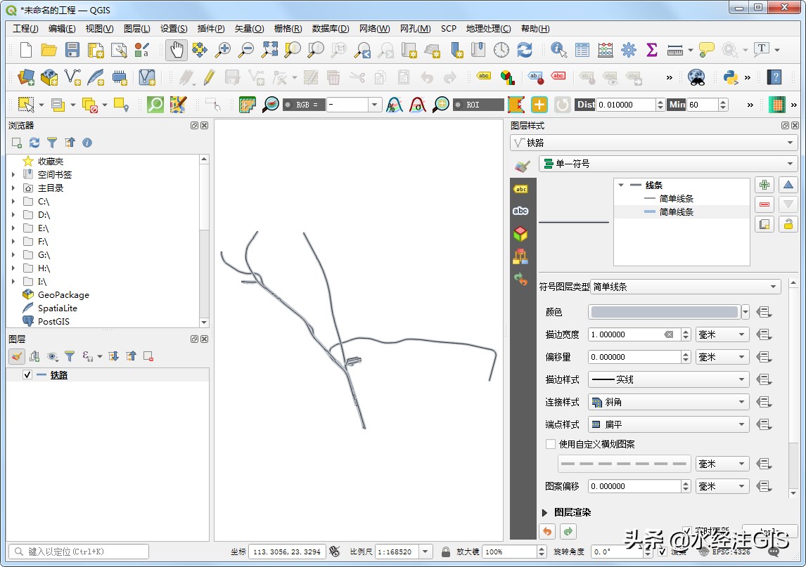 ������QGIS�������ߵ���·���ͷ��ŵķ���