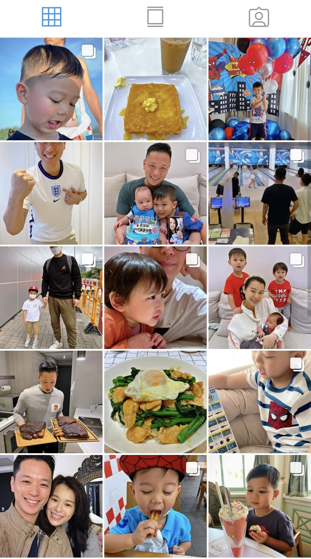 胡杏儿内地拍戏，丈夫既当爹又当妈带儿子捡贝壳，奕霆呛水萌态足