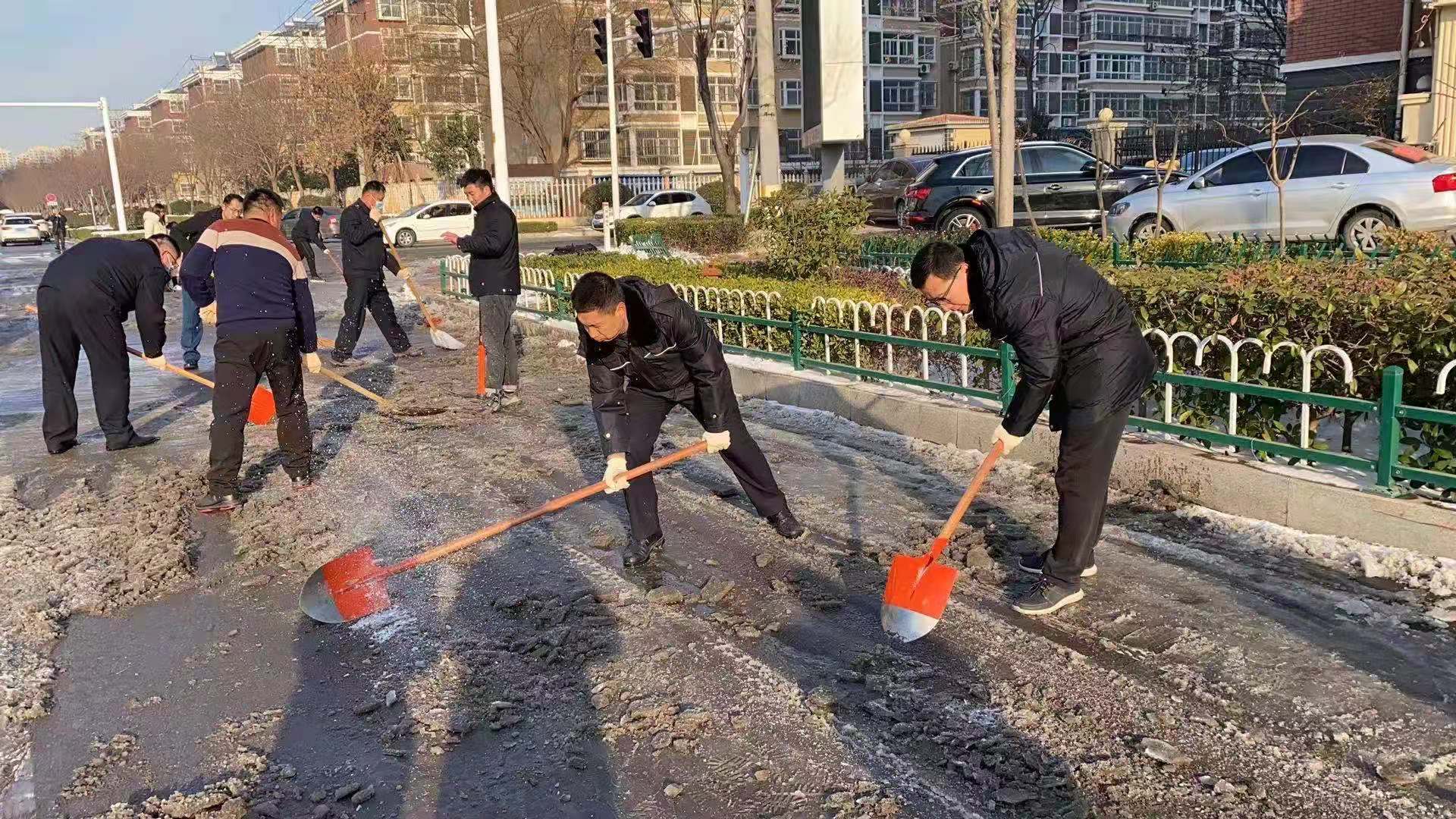 临沭城市管理局开展“清雪铲冰迎元旦”志愿服务活动保障节日环境