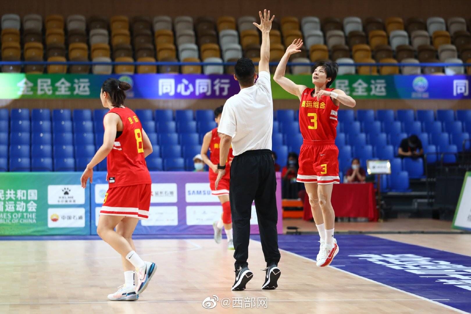 全运女篮-韩旭22+6 奥运联合队59分优势狂胜广东夺开门红