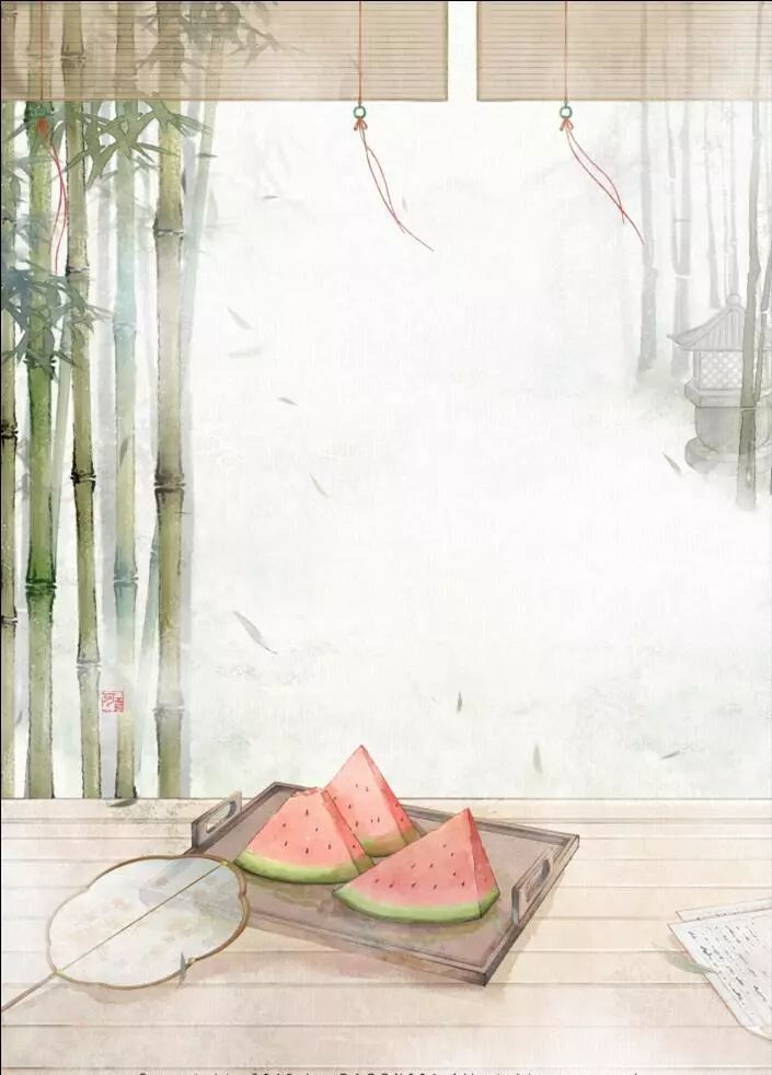 古风美物插画 | 裁为合欢扇，团团似明月